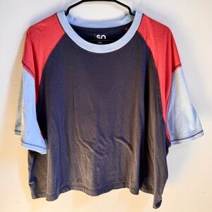 SO Sonoma Kohls colorblock crop tee